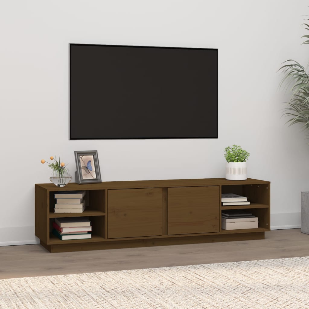 Meuble TV 156x40x40 cm en bois de pin massif