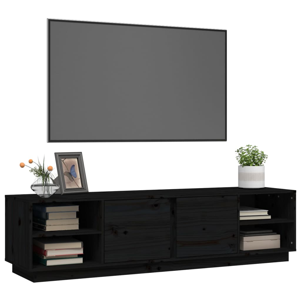 Meuble TV 156x40x40 cm en bois de pin massif