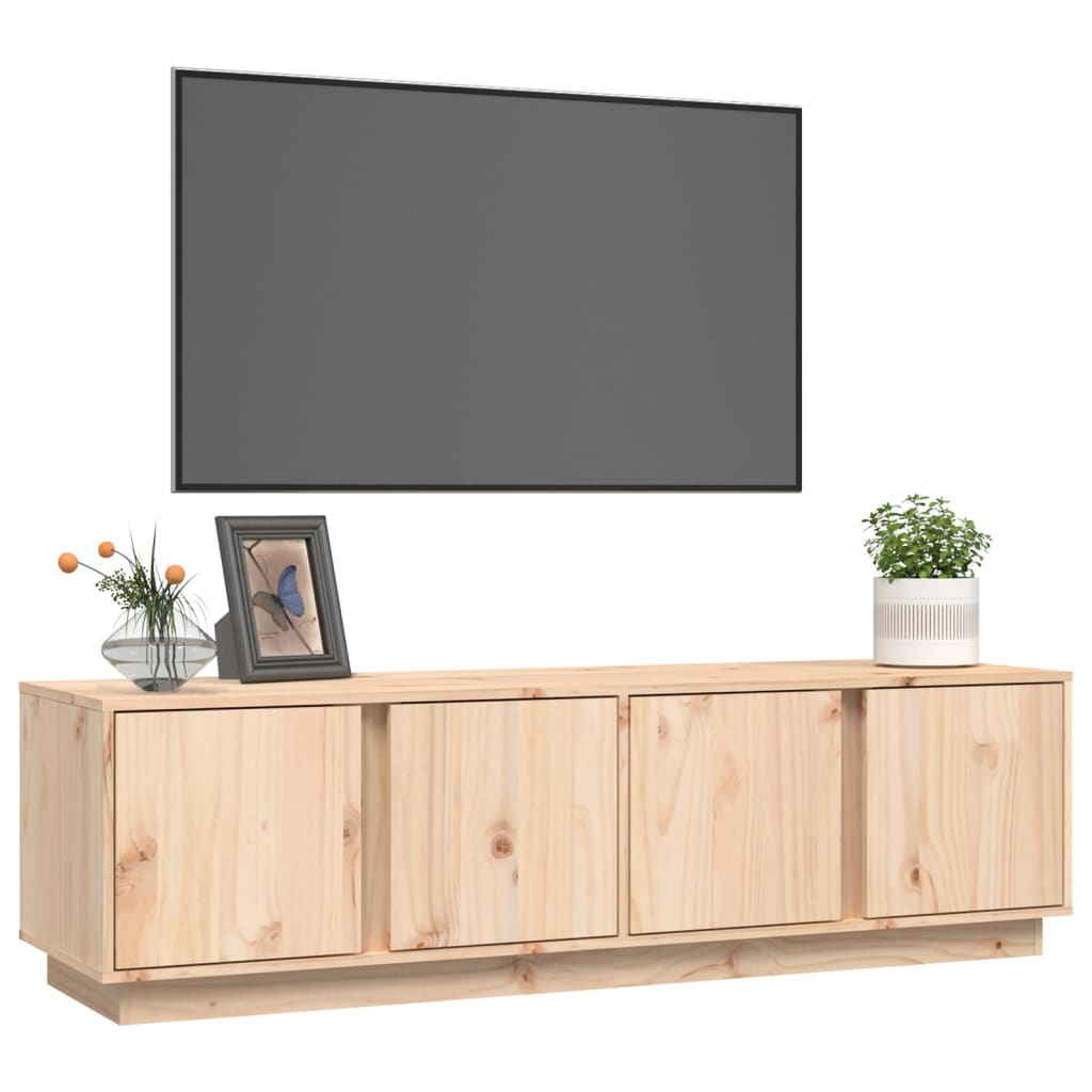 Meuble TV 140x40x40 cm en bois de pin massif