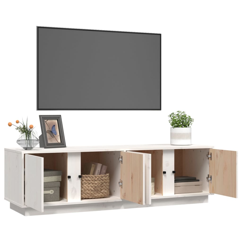 Meuble TV 140x40x40 cm en bois de pin massif