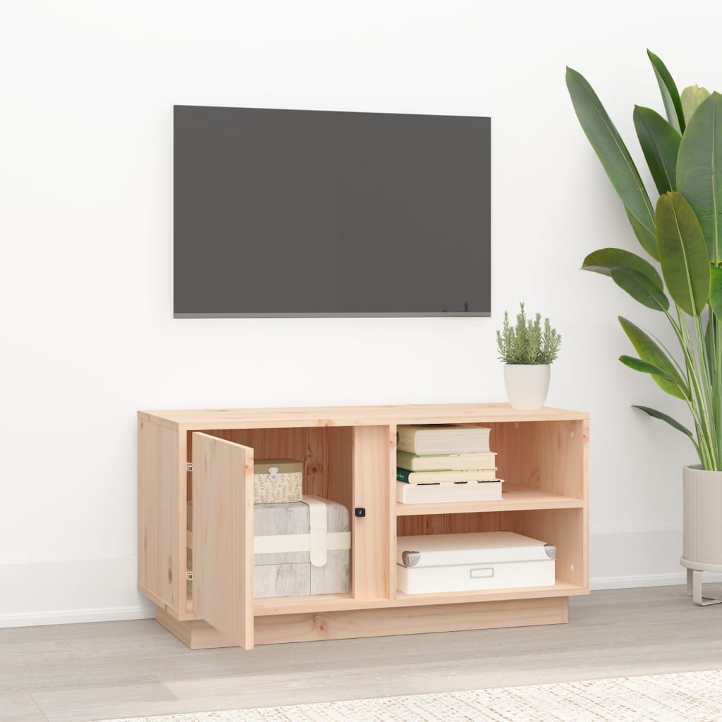 Meuble TV 80x35x40,5 cm en bois de pin massif