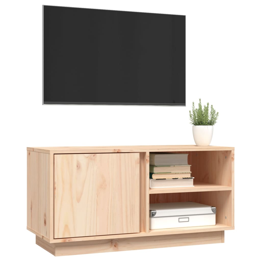 Meuble TV 80x35x40,5 cm en bois de pin massif