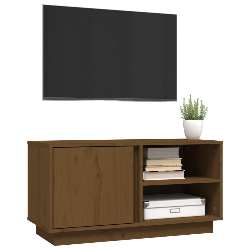 Meuble TV 80x35x40,5 cm en bois de pin massif