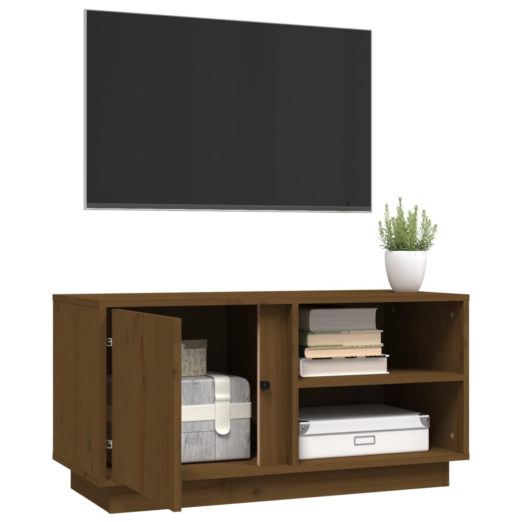 Meuble TV 80x35x40,5 cm en bois de pin massif