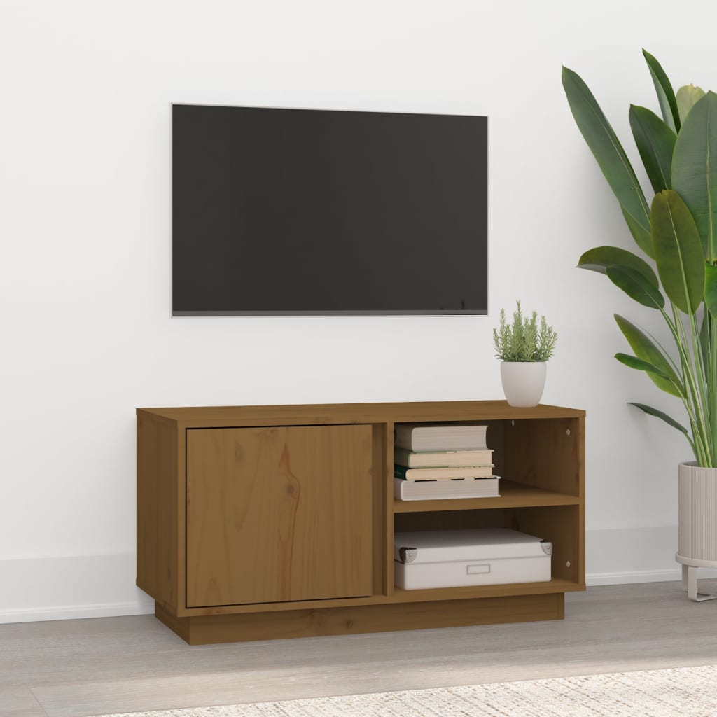 Meuble TV 80x35x40,5 cm en bois de pin massif