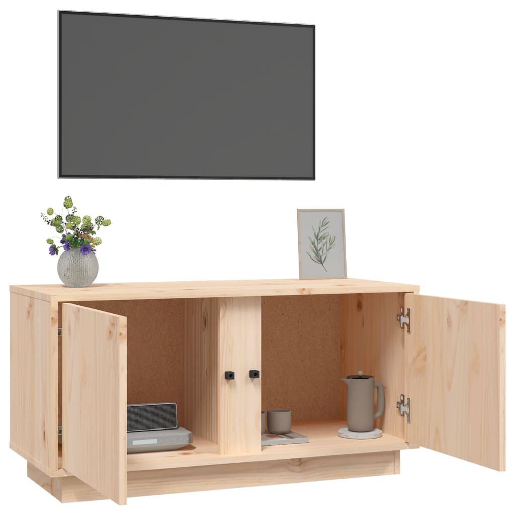 Meuble TV 80x35x40,5 cm en bois de pin massif