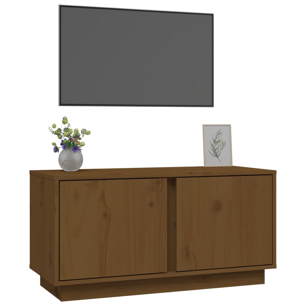 Meuble TV 80x35x40,5 cm en bois de pin massif