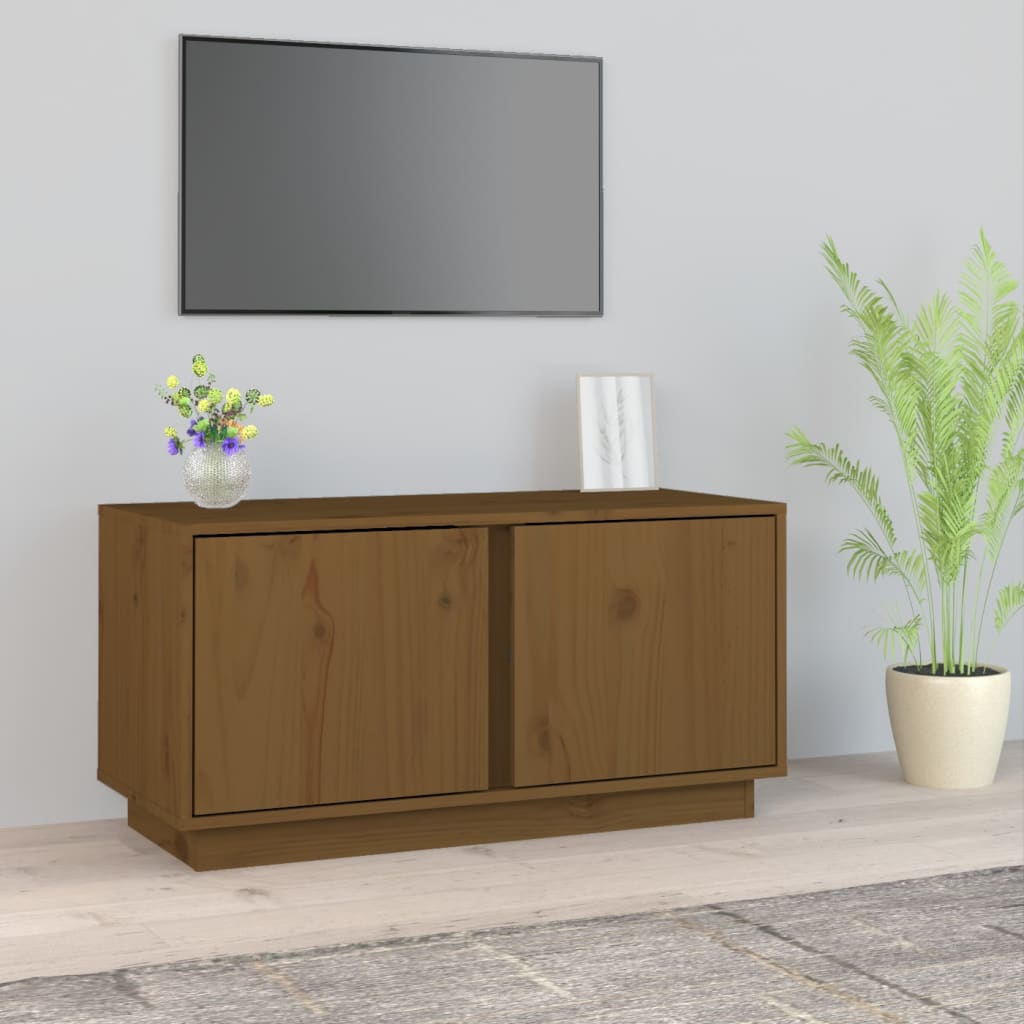 Meuble TV 80x35x40,5 cm en bois de pin massif