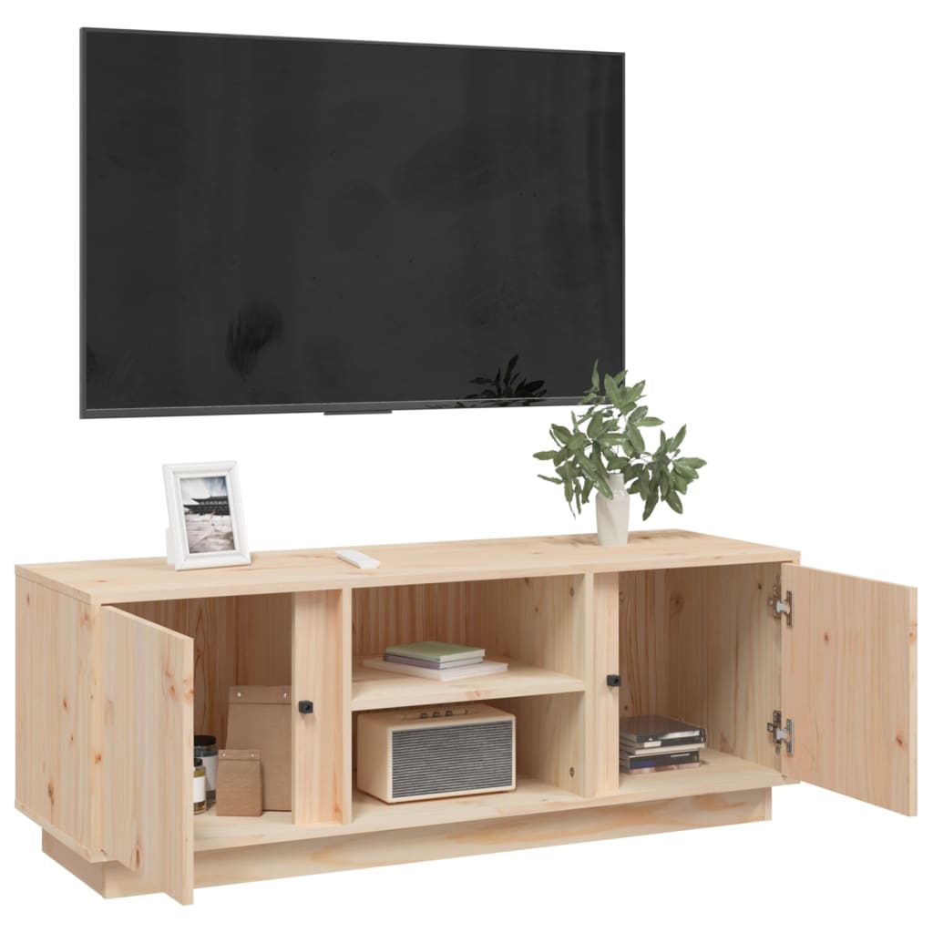 Meuble TV 110x35x40,5 cm en bois de pin massif