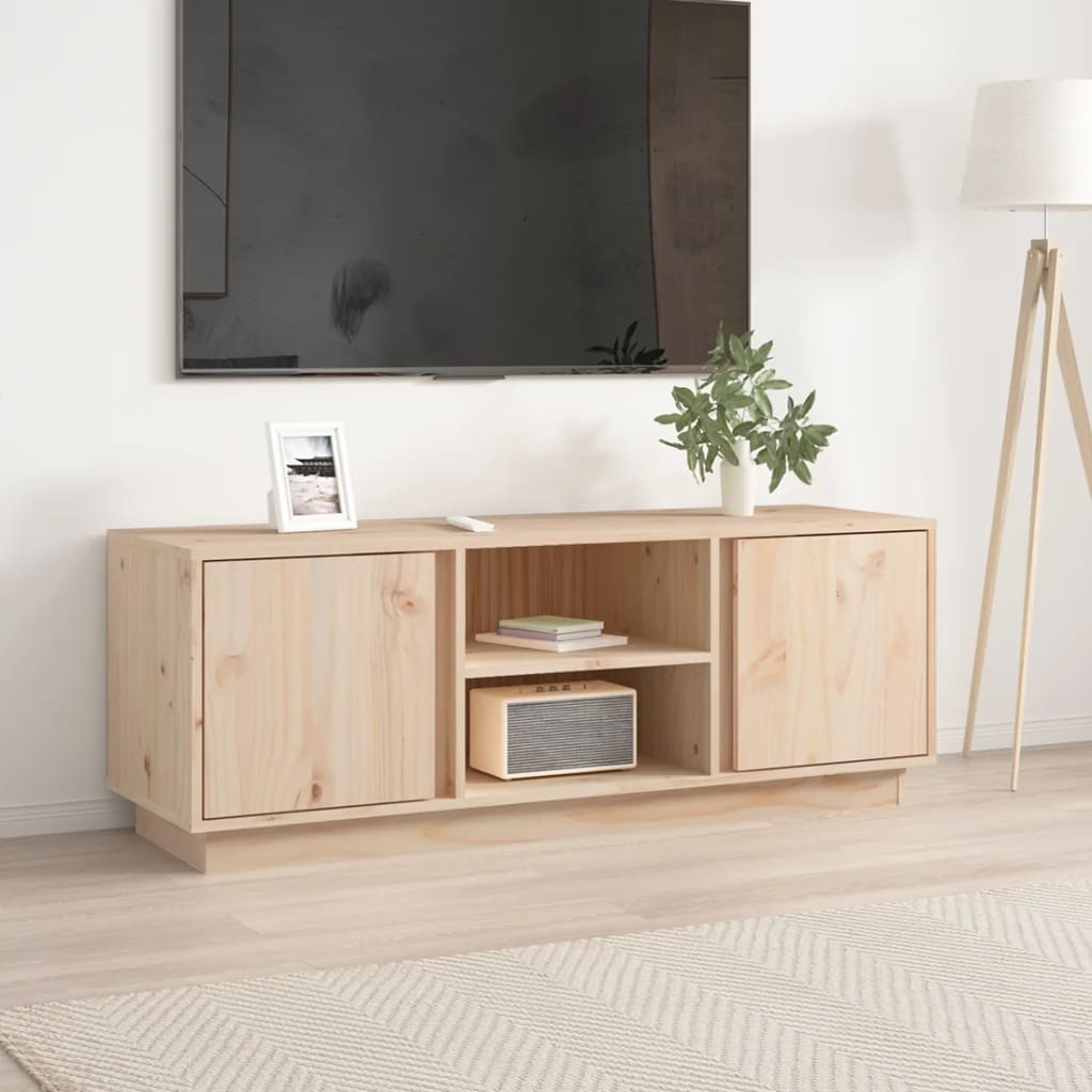 Meuble TV 110x35x40,5 cm en bois de pin massif