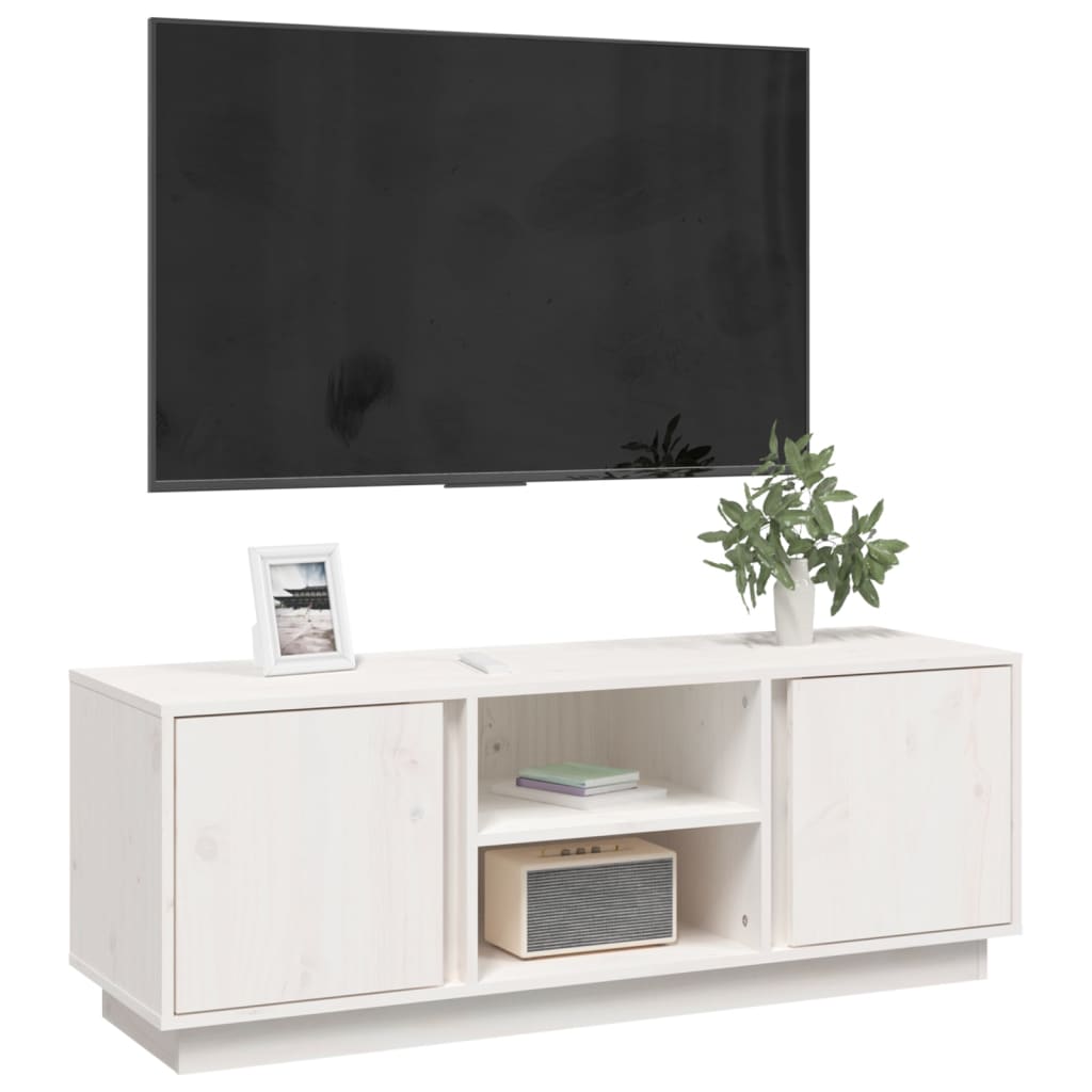 Meuble TV 110x35x40,5 cm en bois de pin massif