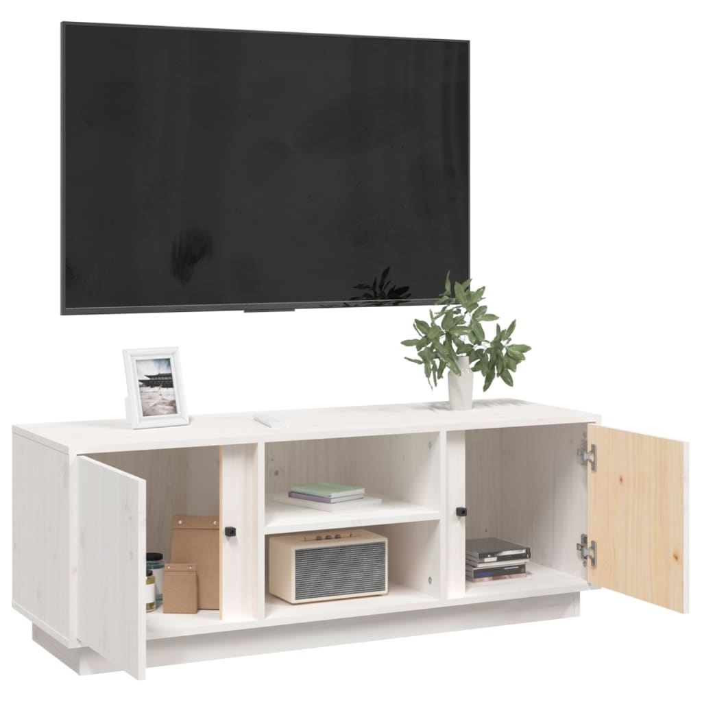 Meuble TV 110x35x40,5 cm en bois de pin massif