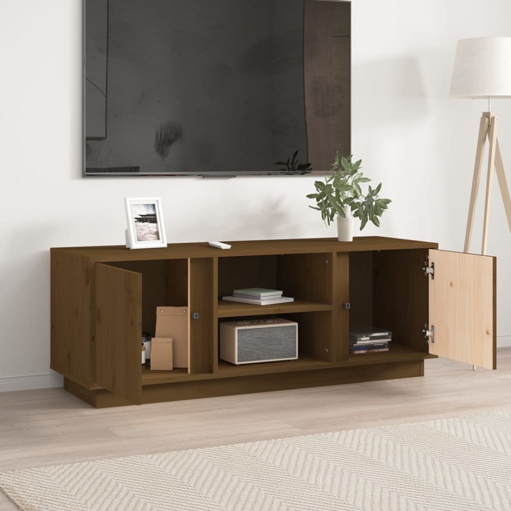 Meuble TV 110x35x40,5 cm en bois de pin massif