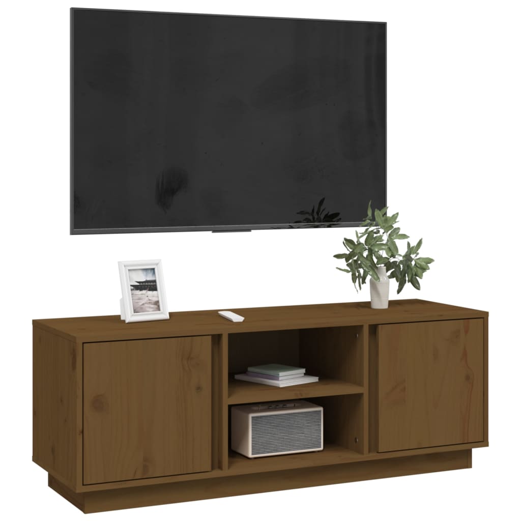 Meuble TV 110x35x40,5 cm en bois de pin massif