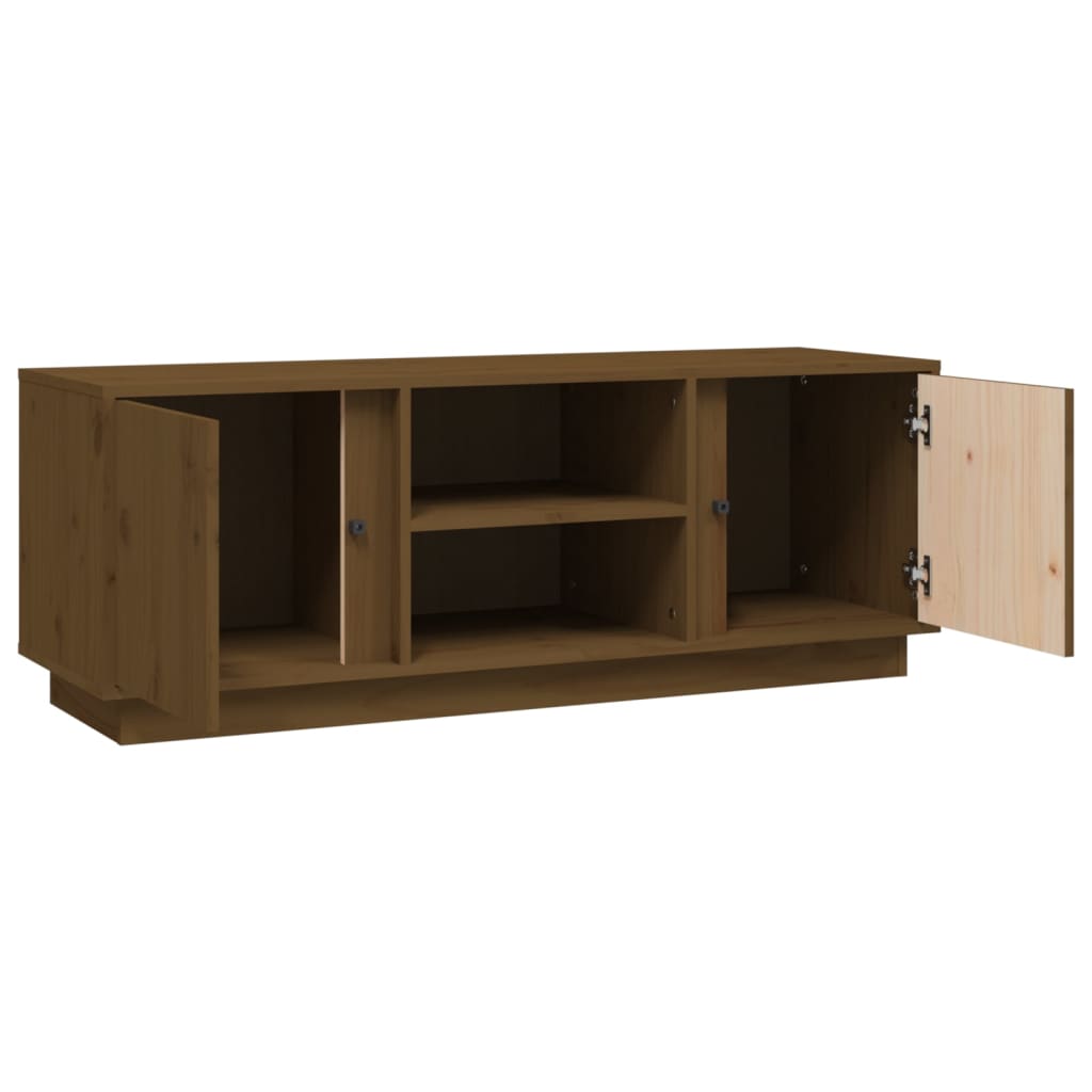 Meuble TV 110x35x40,5 cm en bois de pin massif