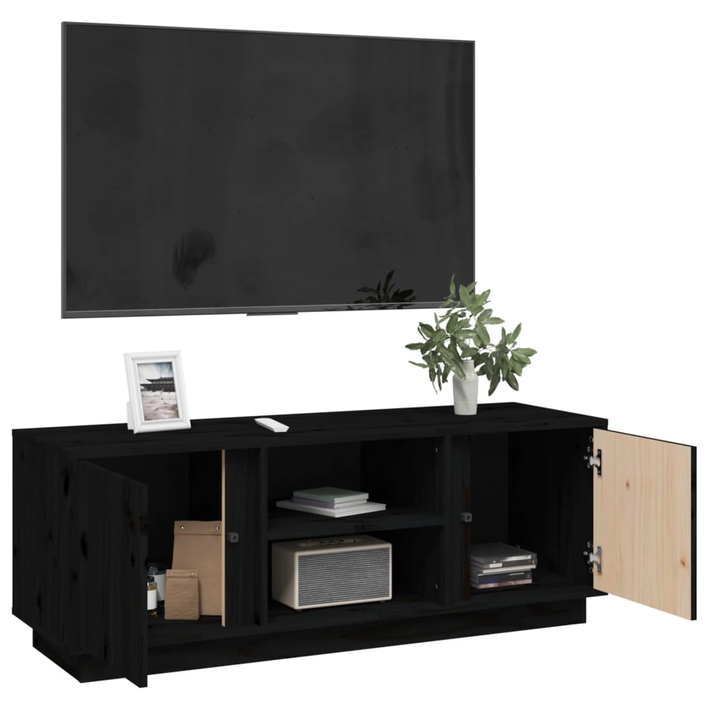 Meuble TV 110x35x40,5 cm en bois de pin massif