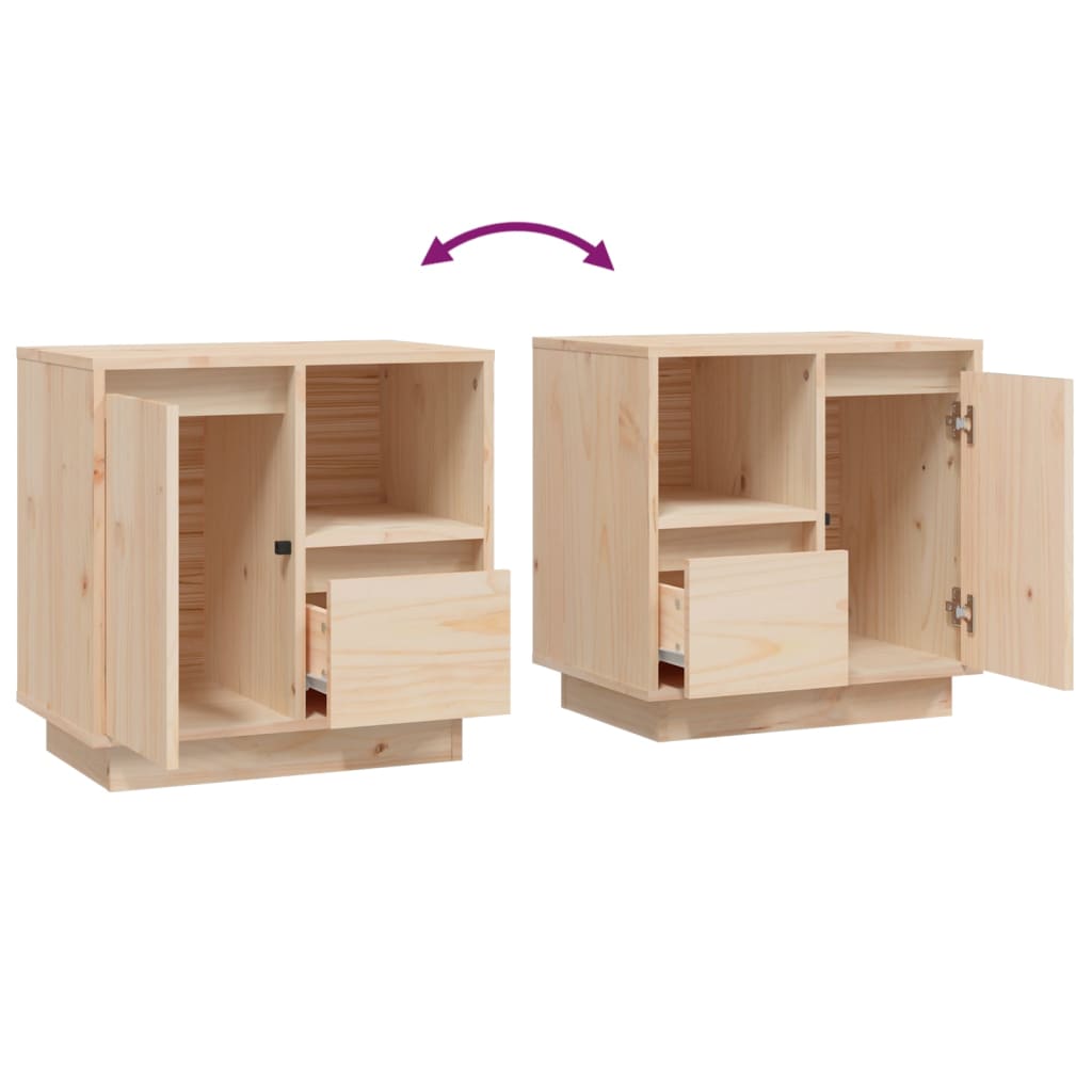 Tables de chevet 2 pcs 50x34x50 cm en bois de pin massif