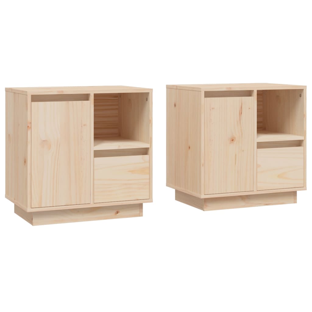 Tables de chevet 2 pcs 50x34x50 cm en bois de pin massif