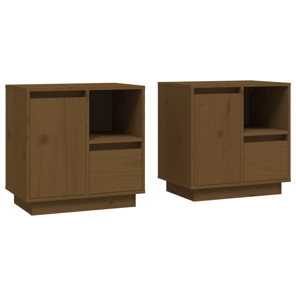 Tables de chevet 2 pcs 50x34x50 cm en bois de pin massif