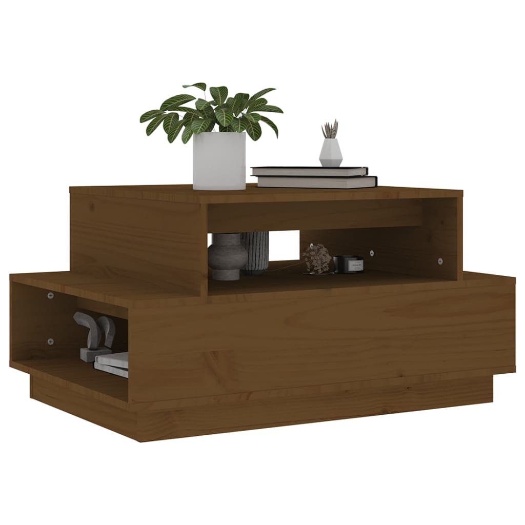 Table basse 80x55x40,5 cm en bois de pin massif