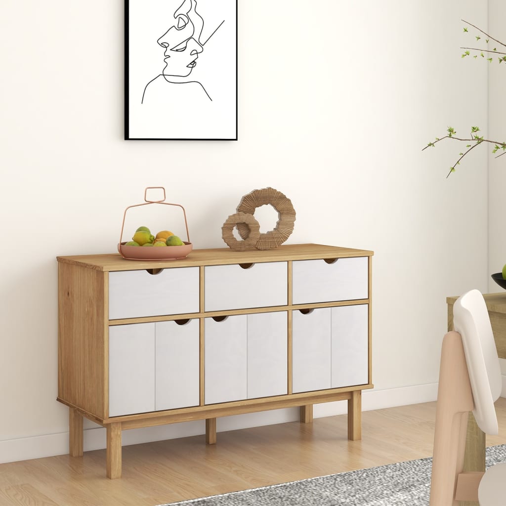 Buffet OTTA 114x43x73,5 cm en bois de pin massif