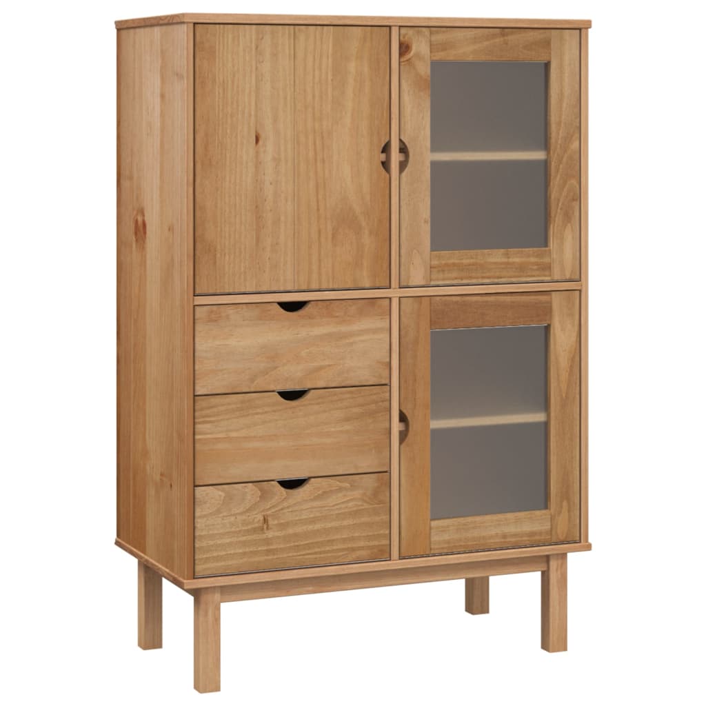 Armoire haute OTTA 85x43x125 cm en bois de pin massif