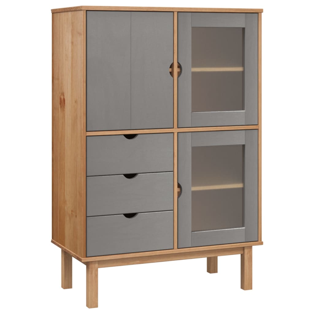 Armoire haute OTTA 85x43x125 cm en bois de pin massif