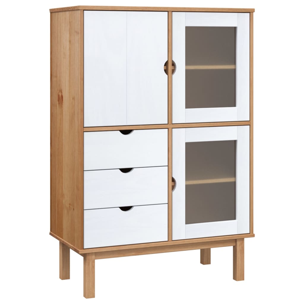 Armoire haute OTTA 85x43x125 cm en bois de pin massif