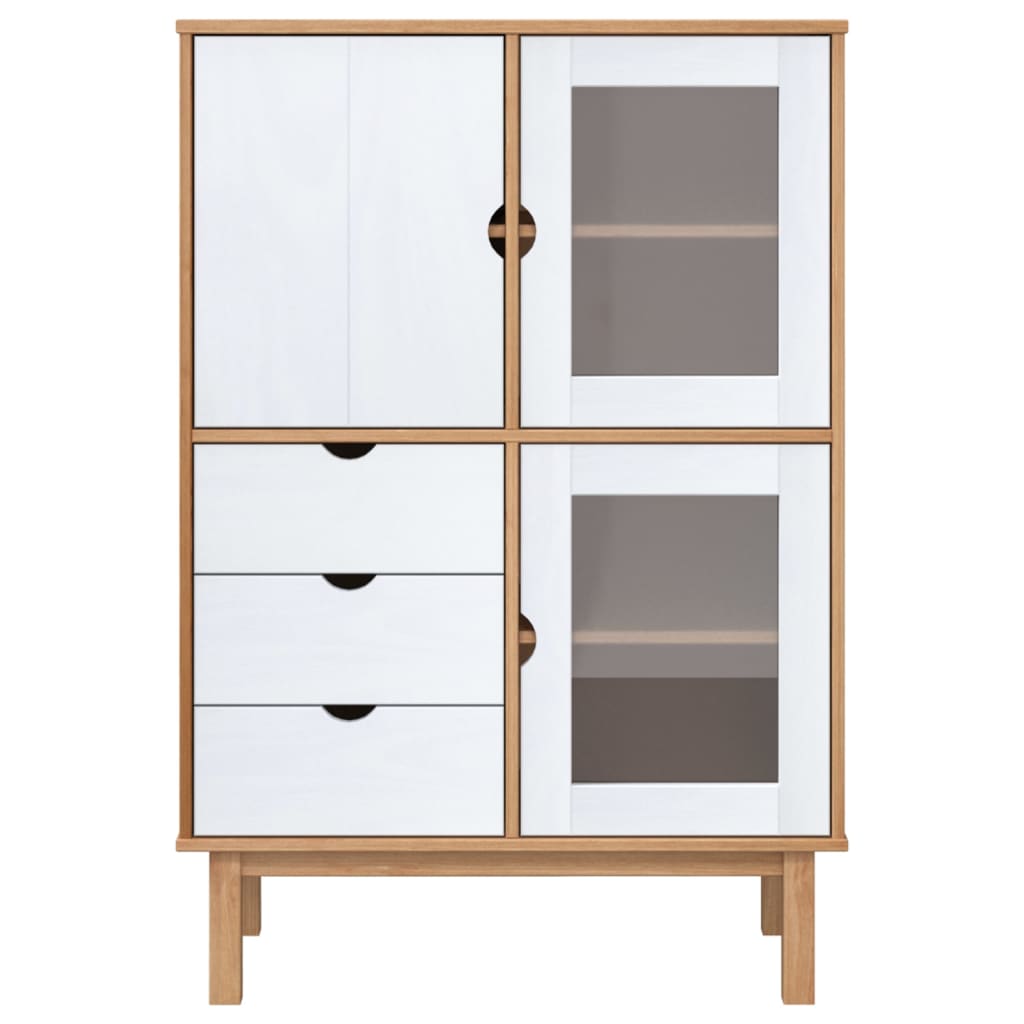 Armoire haute OTTA 85x43x125 cm en bois de pin massif