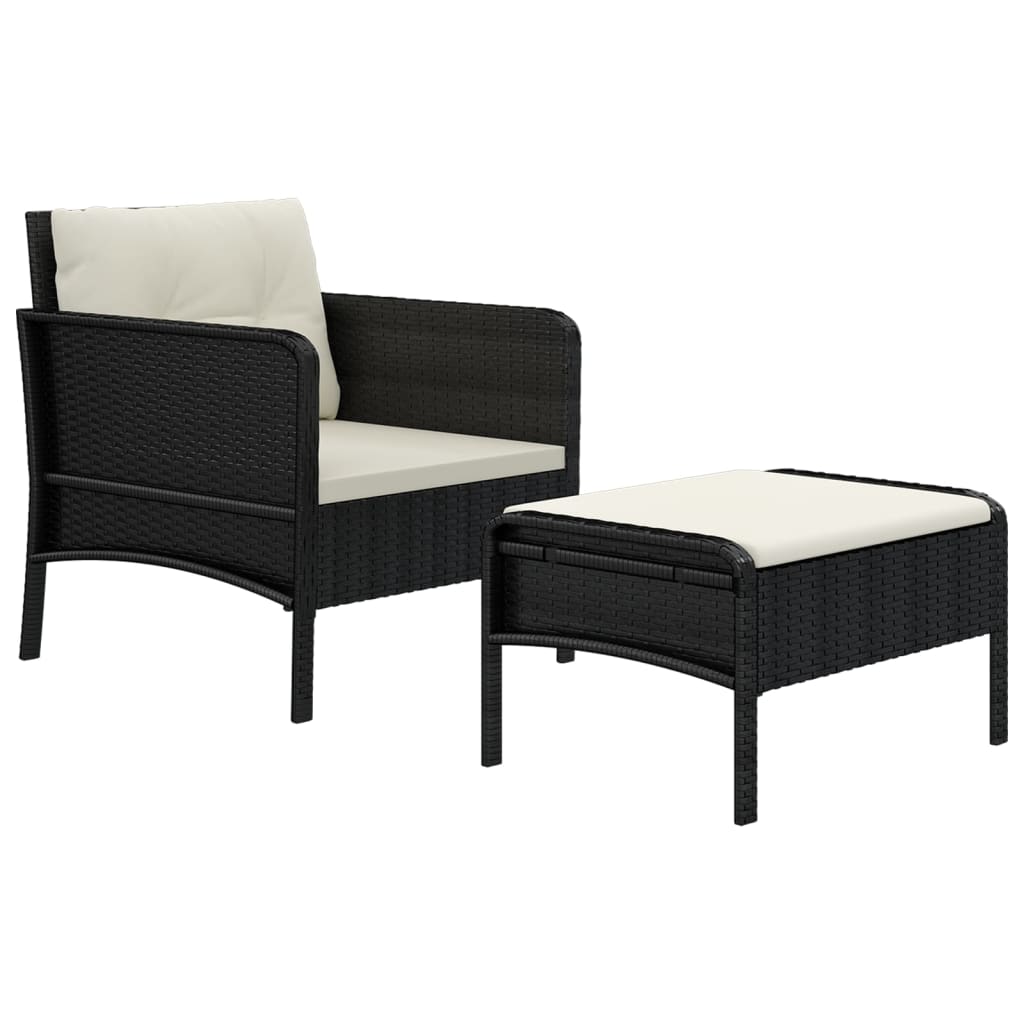 2-delige Loungeset met kussens poly rattan