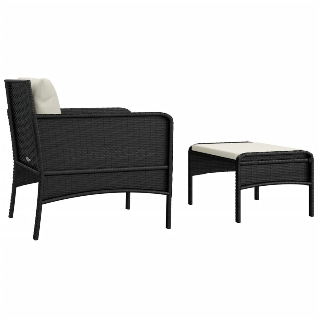 2-delige Loungeset met kussens poly rattan