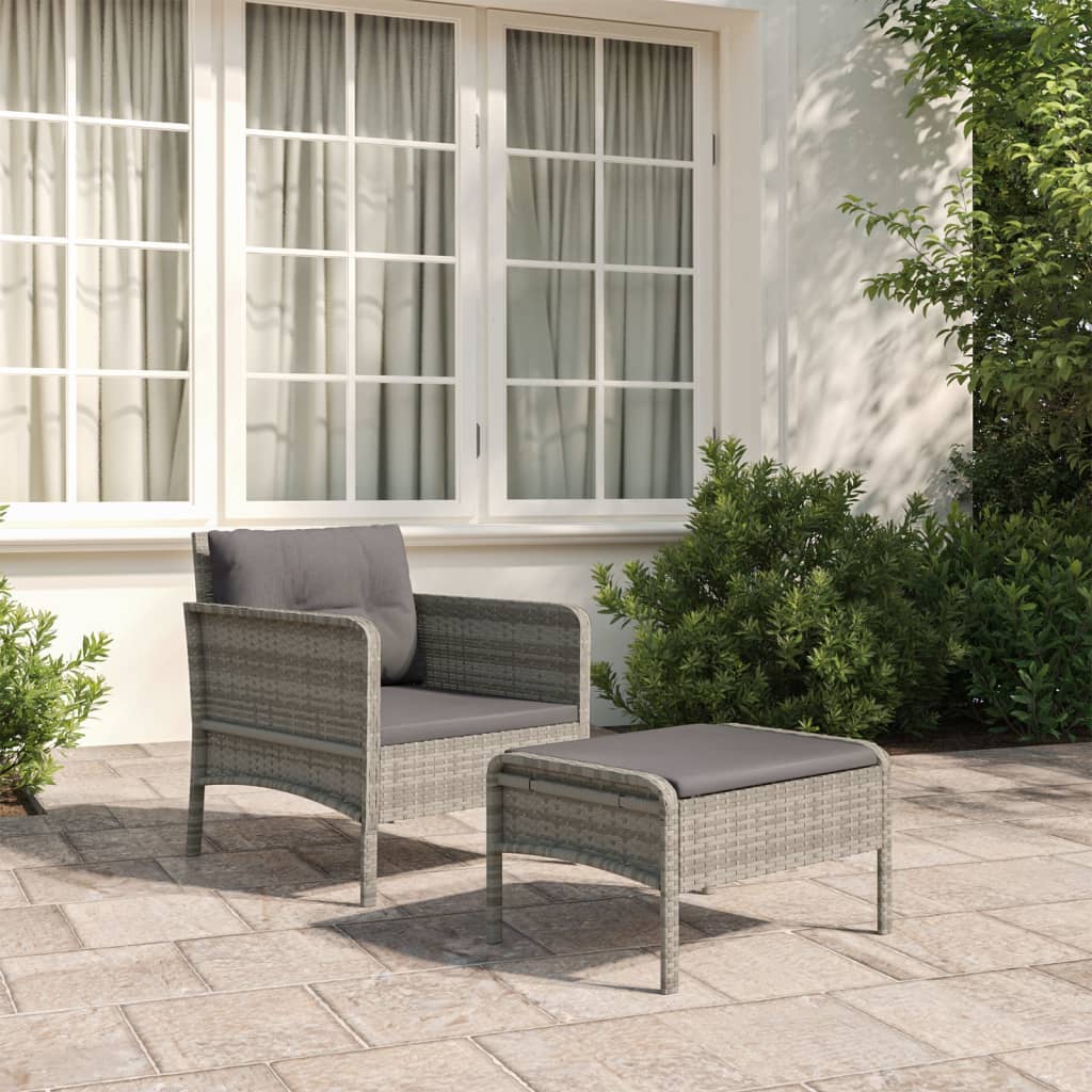 2-delige Loungeset met kussens poly rattan