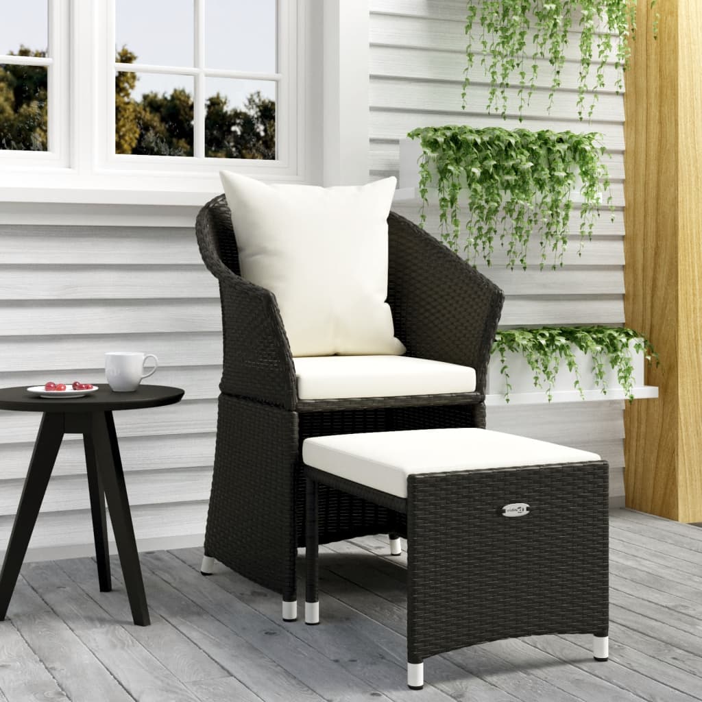 2-delige Loungeset met kussens poly rattan