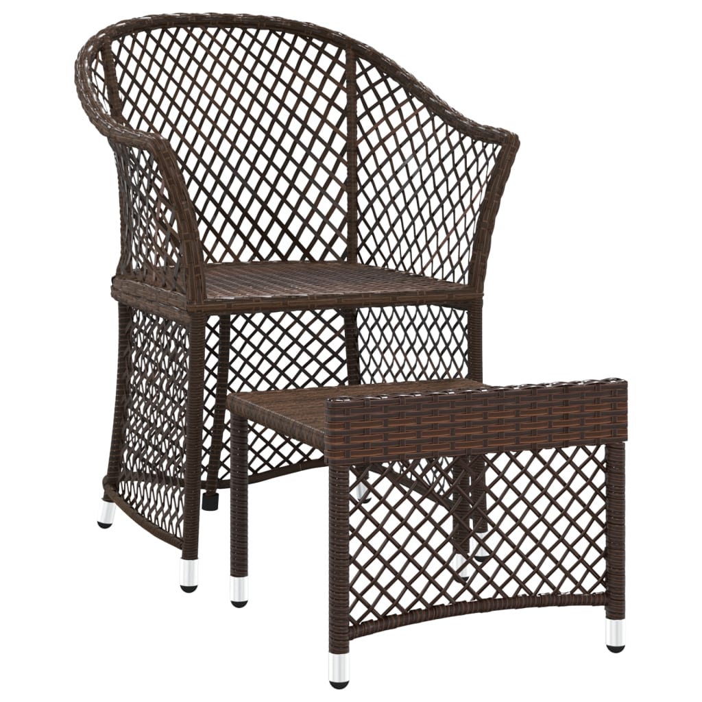 2-delige Loungeset met kussens poly rattan