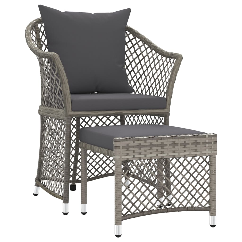 2-delige Loungeset met kussens poly rattan