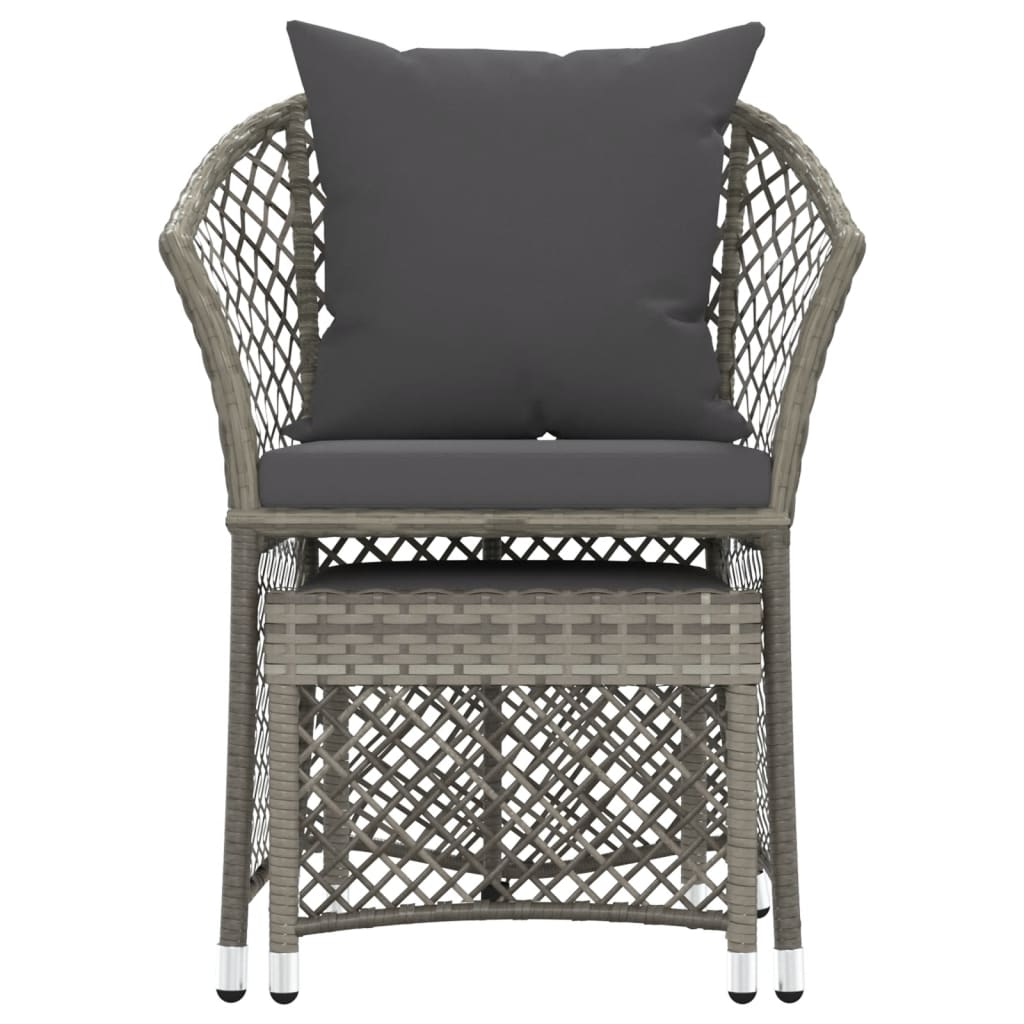 2-delige Loungeset met kussens poly rattan