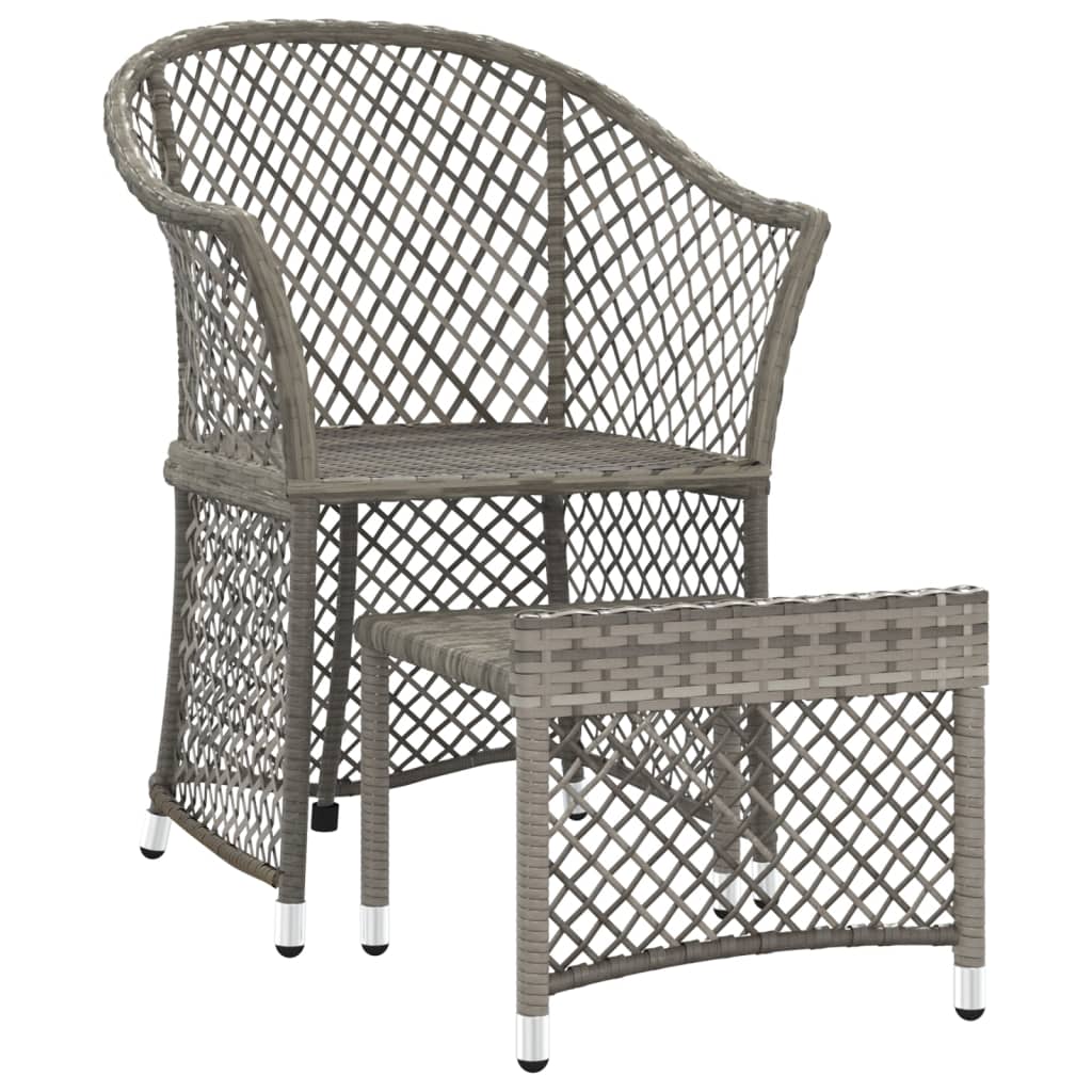 2-delige Loungeset met kussens poly rattan