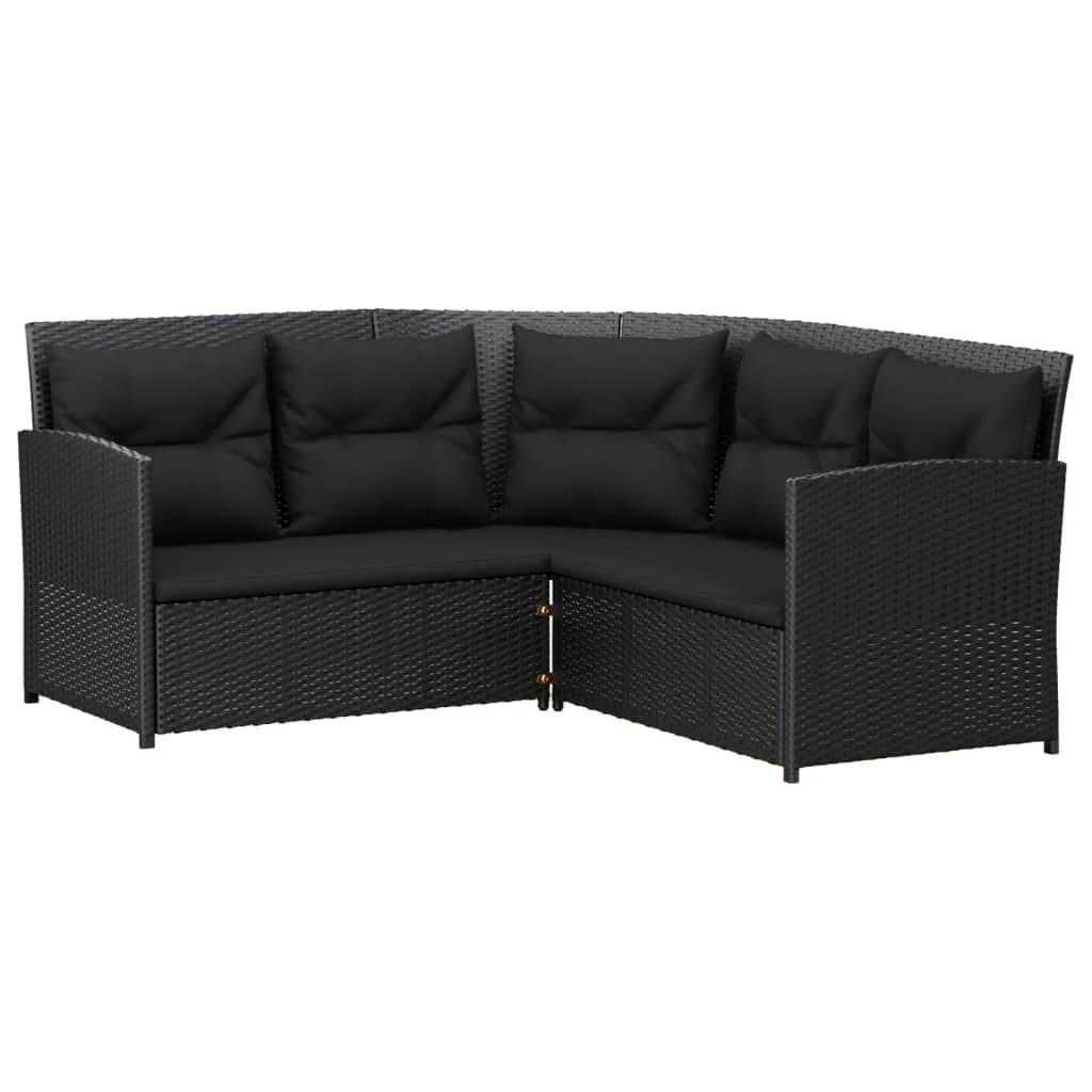 2-delige Loungeset met kussens L-vormig poly rattan