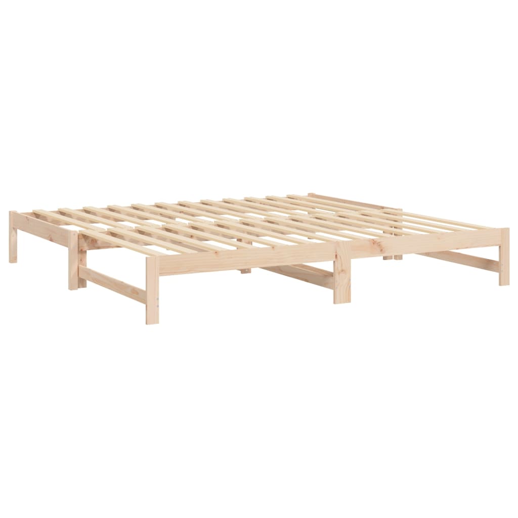 Slaapbank uitschuifbaar massief grenenhout 2x(90x190) cm