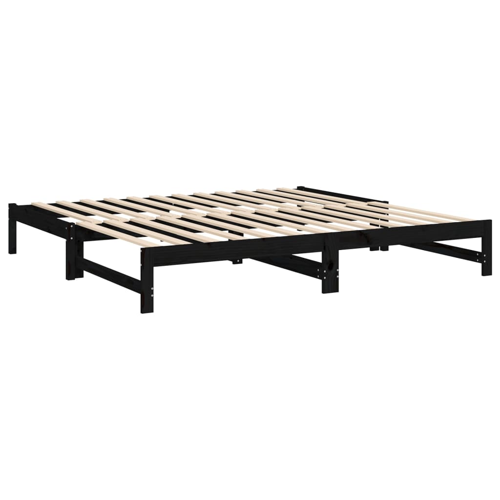 Slaapbank uitschuifbaar massief grenenhout 2x(90x190) cm