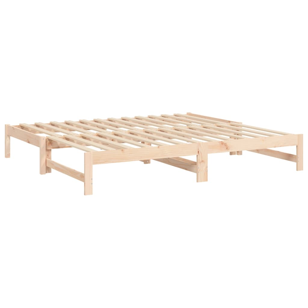 Slaapbank uitschuifbaar massief grenenhout 2x(90x190) cm