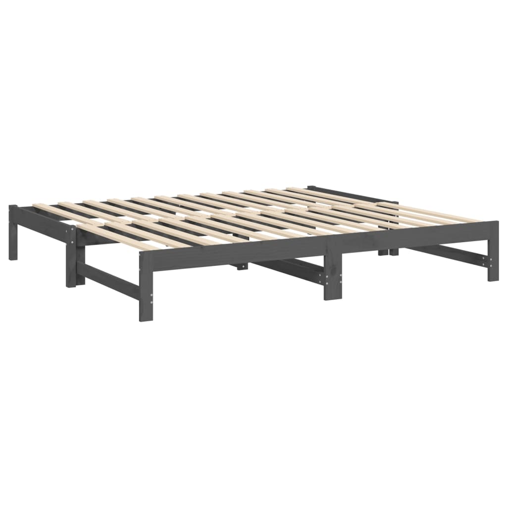 Slaapbank uitschuifbaar massief grenenhout 2x(90x190) cm