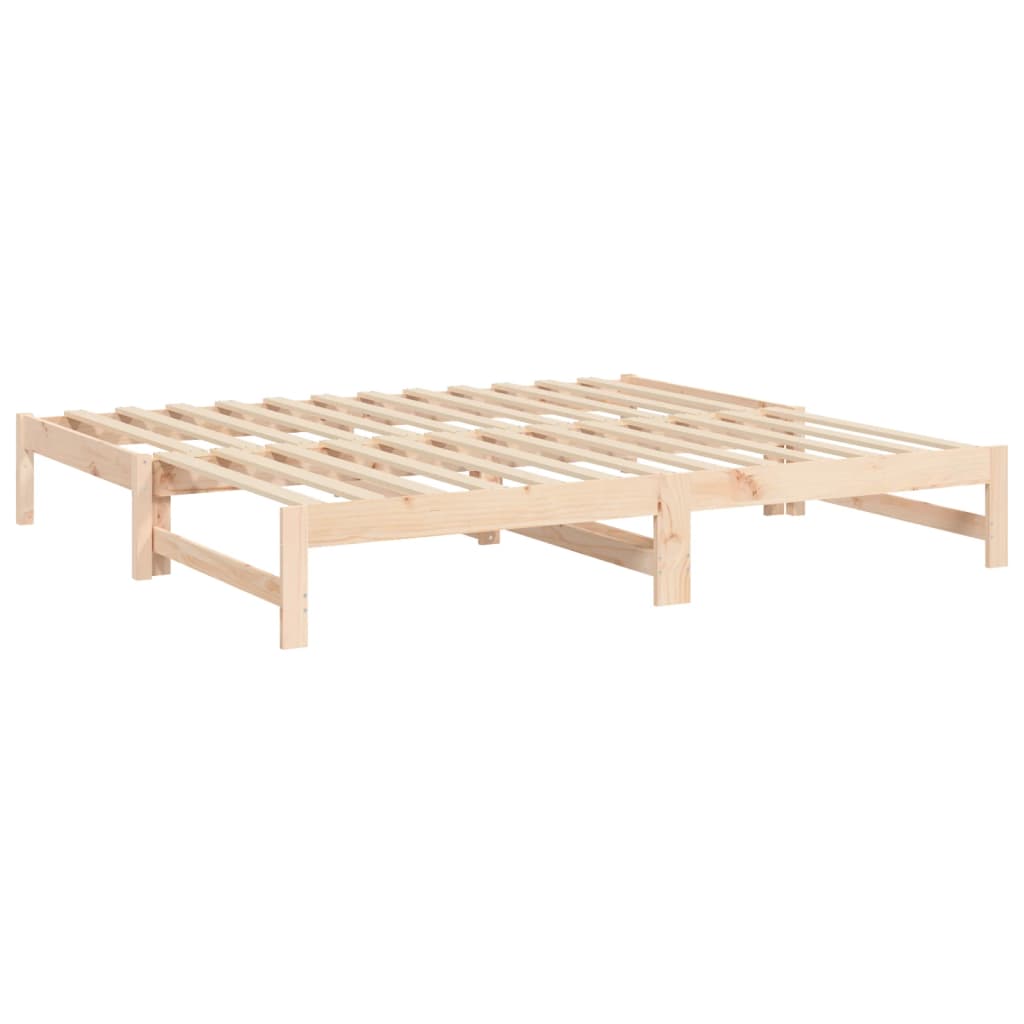 Slaapbank uitschuifbaar massief grenenhout 2x(90x190) cm