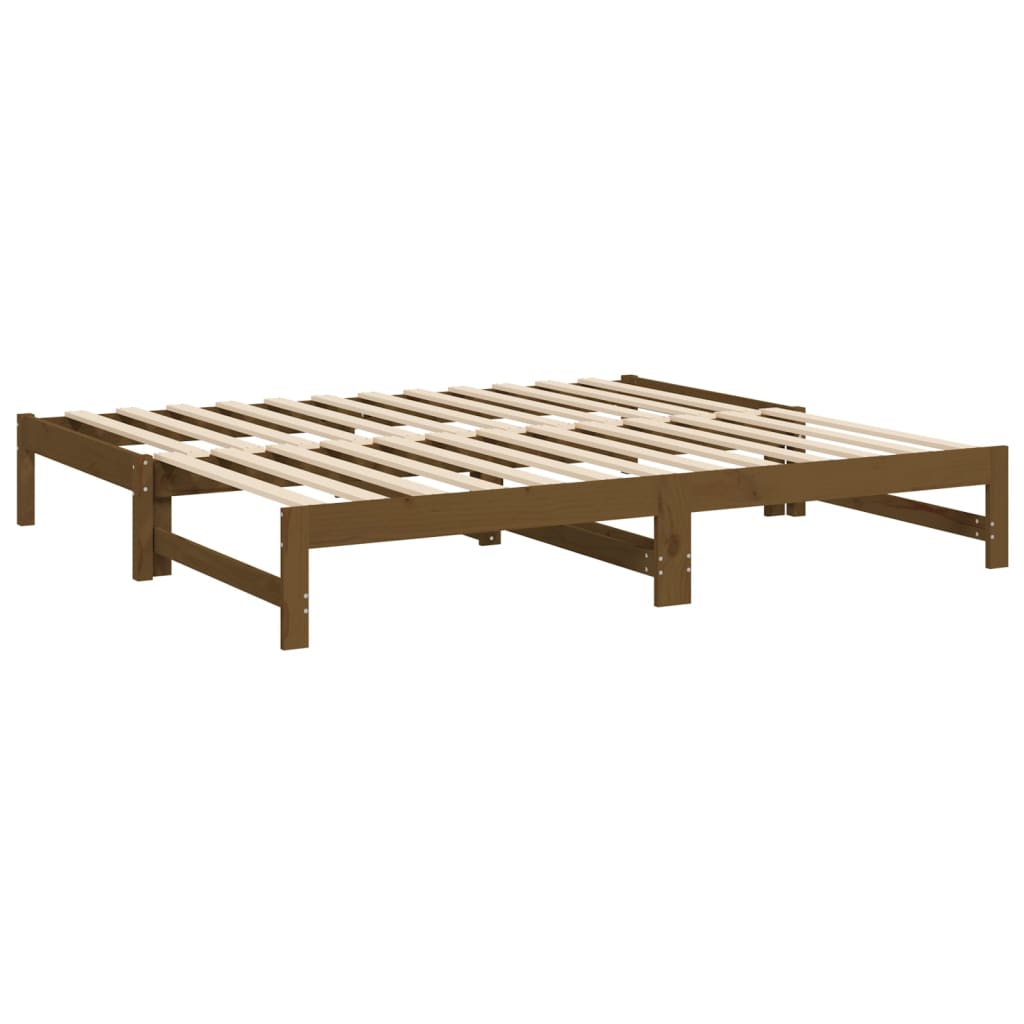 Slaapbank uitschuifbaar massief grenenhout 2x(90x190) cm