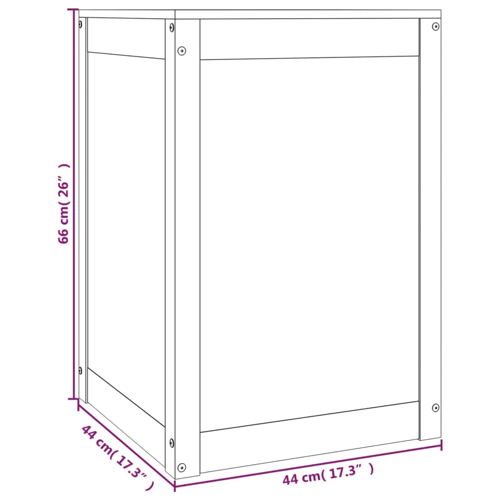 Wasmand 88,5x44x66 cm massief grenenhout