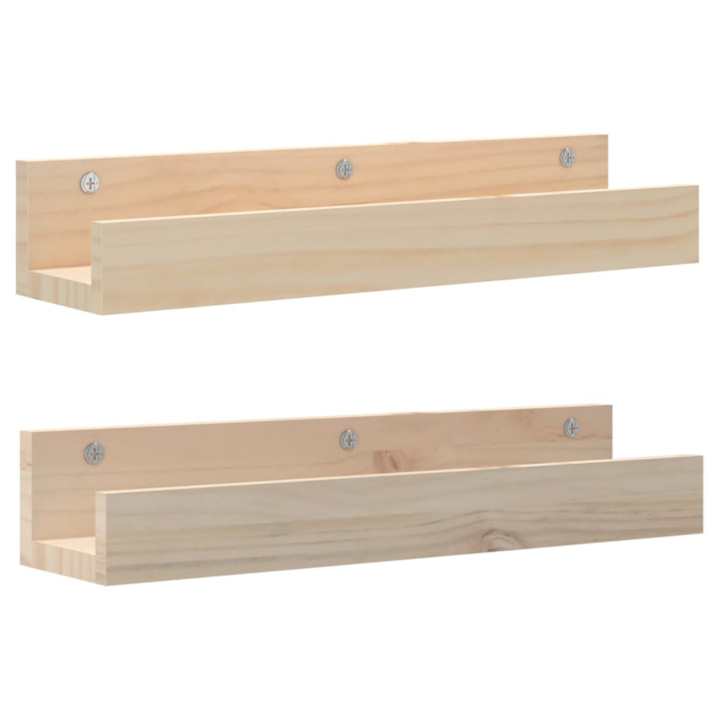 Etagères murales 2 pcs 80x12x9 cm bois de pin massif