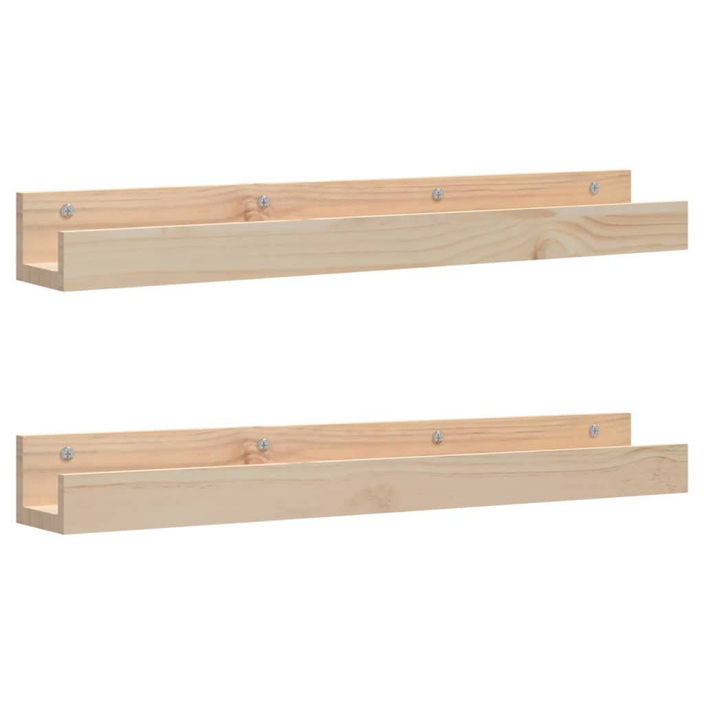 Etagères murales 2 pcs 80x12x9 cm bois de pin massif