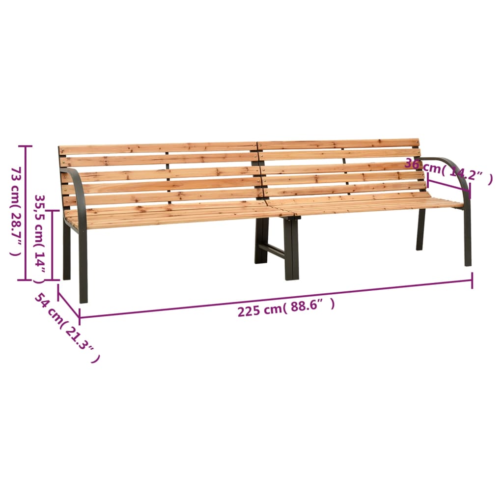 Banc de jardin 112 cm en bois de pin massif