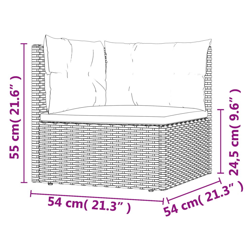 Repose-pieds de jardin avec coussin en polyrotin