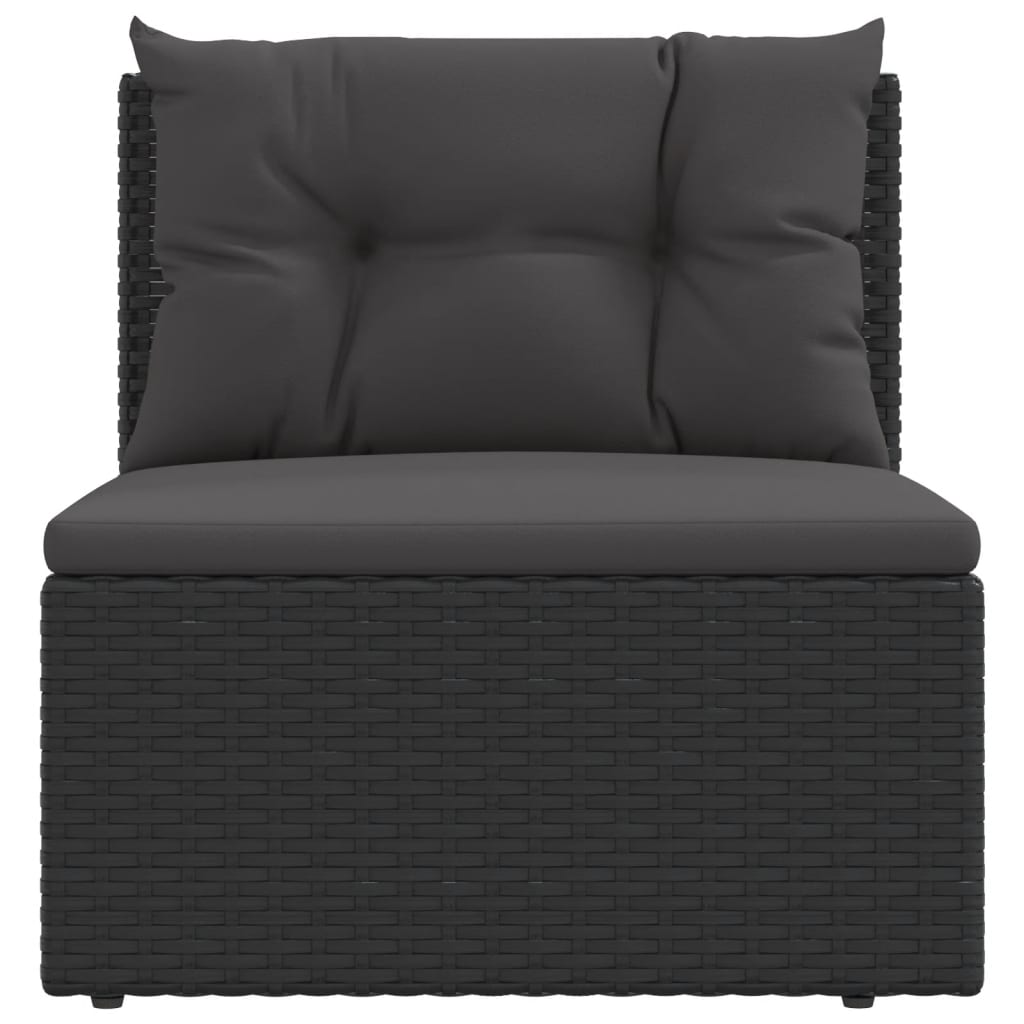 Repose-pieds de jardin avec coussin en polyrotin